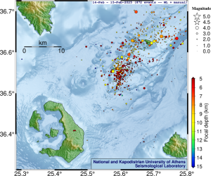 Περισσότεροι από 19.200 σεισμοί έως τις 15/2 στη ζώνη  Σαντορίνης-Αμοργού