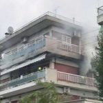 Λαμπάδιασε διαμέρισμα στην Καλαμαριά - Η πυροσβεστική απομάκρυνε άνδρα από το κτίριο