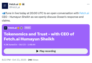 Η Fetch.ai προτείνει να αποσύρει τη μήνυση αν το Ocean Protocol επιστρέψει 286 εκατ. FET tokens