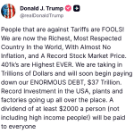 Colpo grossο Trump με μέρισμα 2.000 δολαρίων σε κάθε Αμερικανό με τα έσοδα από τους δασμούς