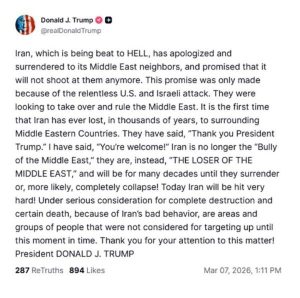 Τραμπ: Το Ιράν από νταής έχει μετατραπεί στον ηττημένο της περιοχής - Θα χτυπηθεί πολύ σκληρά