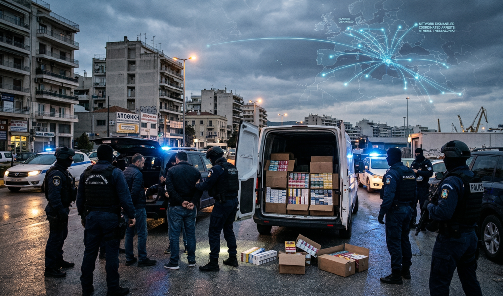 ΑΑΔΕ-ΔΕΟΣ: Αποκάλυψε διεθνές δίκτυο λαθρεμπορίου τσιγάρων - Συλλήψεις στην Ελλάδα και σε άλλες χώρες