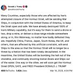 Ο Τραμπ εγκαταλείπει το αφήγημα της αμερικανικής ισχύος: Έκκληση για διεθνή ναυτική «ασπίδα» στα Στενά του Ορμούζ