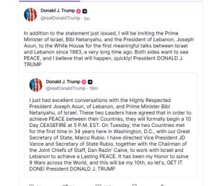 Ο Τραμπ ανακοίνωσε την κατάπαυση του πυρός μεταξύ Ισραήλ και Λιβάνου - Financial Report