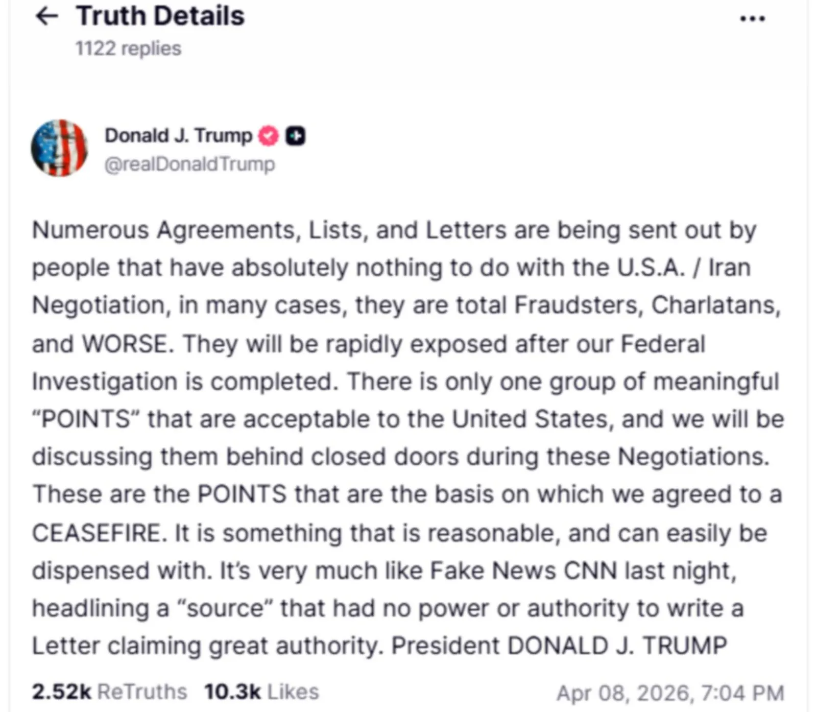 Τραμπ: Οι συζητήσεις με το Ιράν θα γίνουν «κεκλεισμένων των θυρών»